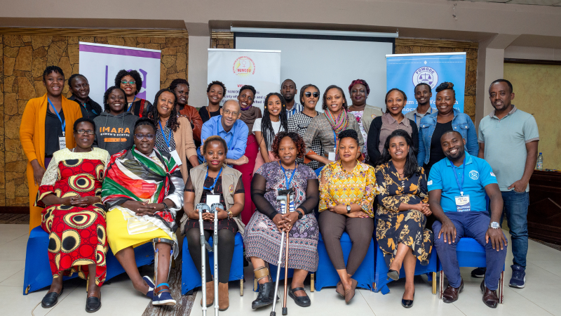 Members of the AWESOME consortium are gathered together at the learning event. Credit: Miriam Watsemba / Womankind
